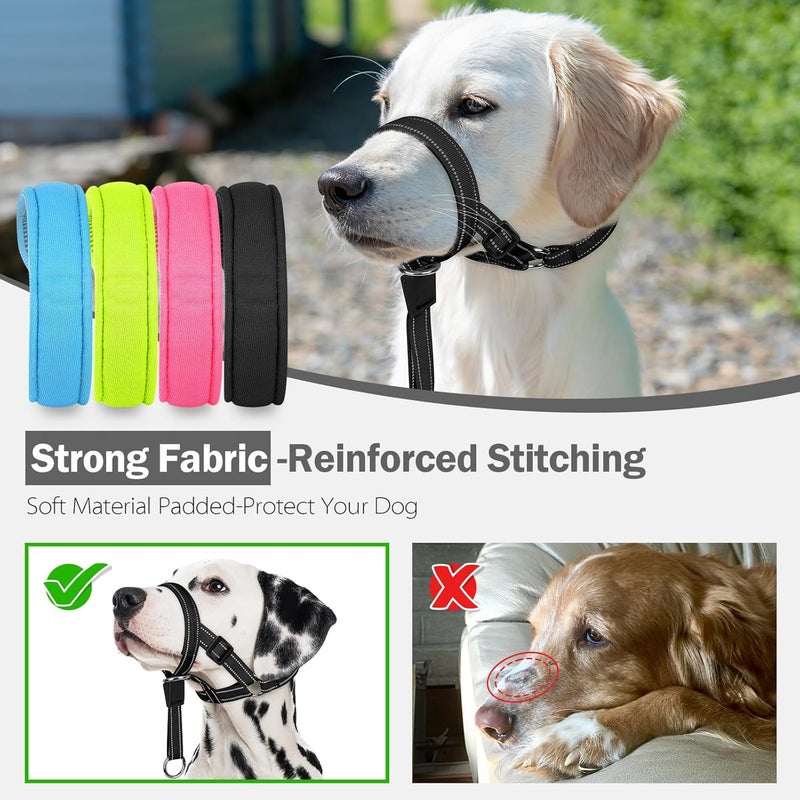 Weesiber No-Pull Dog Head Halter - Adjustable Dog Muzzle Leash, Padded Head Collar for Dogs to Prevent Heavy Pulling On The Leash(Black,L) - Image 4